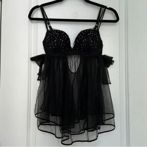 Victoria’s Secret black sexy little things Pushup  babydoll 34D
